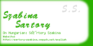 szabina sartory business card